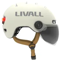 Kask Livall L23 biały 54-58cm z szybką ochronną LED/SOS - B2B Netinet