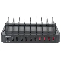 Manhattan 180009 Sieciowa ładowarka 10x USB-A 76W - B2B Netinet