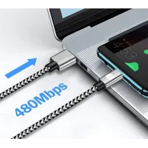 Techly 369991 Kabel USB 2.0 AM-CM 1m 3A oplot - B2B Netinet