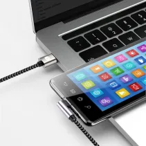 Techly 620065 Kabel USB 2.0 AM-CM kątowy 2m 3A - B2B Netinet