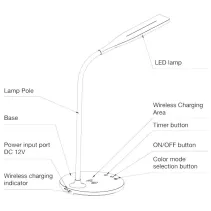 Techly 620232 Lampka LED biurkowa z ładowarką Qi - B2B Netinet