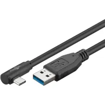 Kabel USB 3.0 USB-A na USB-C 3.2 Gen1 kątowy 90° M/M 1m