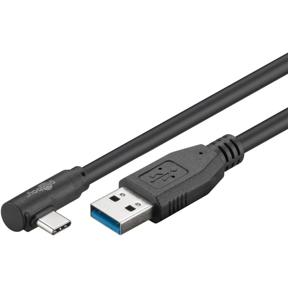 Kabel USB 3.0 USB-A na USB-C 3.2 Gen1 kątowy 90° M/M 1m