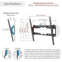 Barkan E310+ Wieszak TV 13-65" ścienny uchylny 15° - B2B Netinet