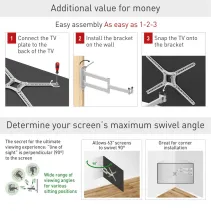 Barkan BM343XLW Biały uchwyt do telewizora 65" obrotowy - B2B Netinet