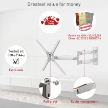 Barkan BM343XLW Biały uchwyt do telewizora 65" obrotowy - B2B Netinet