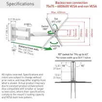 Barkan BM343XLW Biały uchwyt do telewizora 65" obrotowy - B2B Netinet