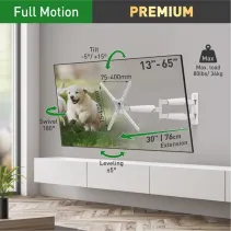 Barkan BM343XLW Biały uchwyt do telewizora 65" obrotowy - B2B Netinet