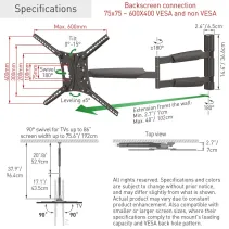 Barkan BM443XL Długi wieszak do telewizora 86" obrotowy - B2B Netinet