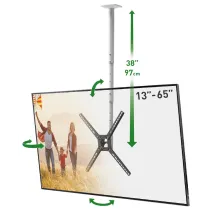 Barkan 3500 Biały wieszak TV sufitowy do 65" regulowany - B2B Netinet