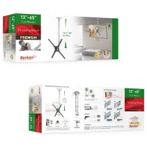 Barkan 3500 Biały wieszak TV sufitowy do 65" regulowany - B2B Netinet