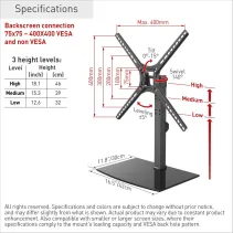 Barkan S320 Regulowana stopa pod telewizor 13-65" - B2B Netinet
