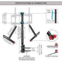 Barkan E850 Półka RTV z uchwytem VESA do Soundbar - B2B Netinet