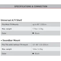 Barkan E850 Półka RTV z uchwytem VESA do Soundbar - B2B Netinet