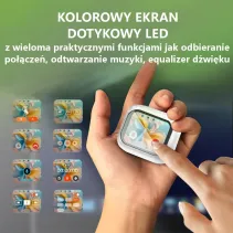 Słuchawki bezprzewodowe dokanałowe Bluetooth, etui z ekranem LCD, redukcja szumów ANC, equalizer