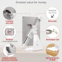 Barkan T71HL Stojak biurkowy do tabletu 7-14" z zamkiem - B2B Netinet