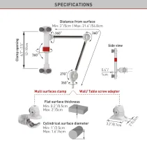 Barkan T580 Składany statyw do telefonu i tabletu 4-12" - B2B Netinet