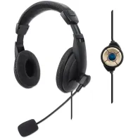 Manhattan 179843 Zamknięte słuchawki USB z mikrofonem - B2B Netinet