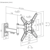 Techly 620768 Wieszak do telewizora 13-43" obrotowy - B2B Netinet