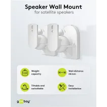 Uchwyt ścienny do głośników, uniwersalny, do 3,5kg, biały