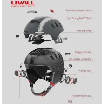 Livall RS1 Yeti Kask narciarki z Bluetooth i SOS 57-62cm - B2B Netinet