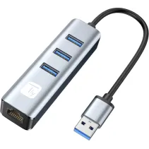 Techly 366907 Karta sieciowa USB 3.0 RJ45 Hub 3x USB - B2B Netinet