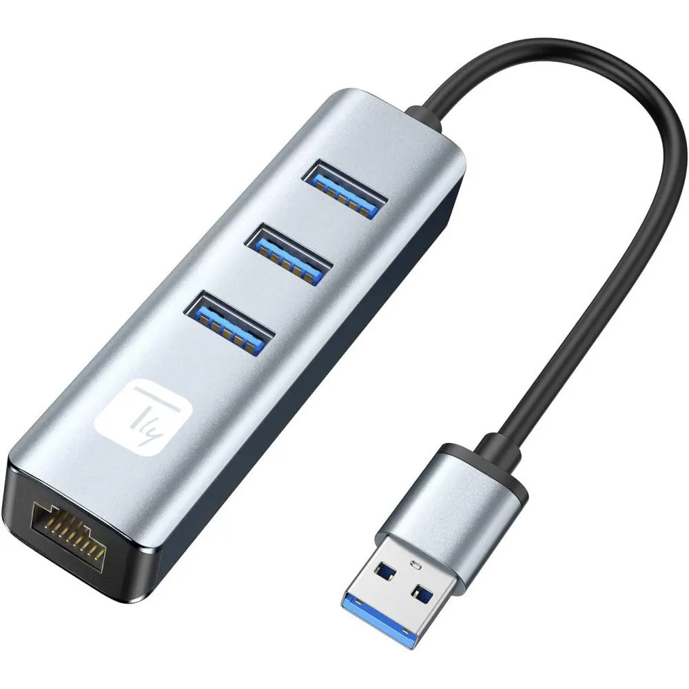 Techly 366907 Karta sieciowa USB 3.0 RJ45 Hub 3x USB - B2B Netinet
