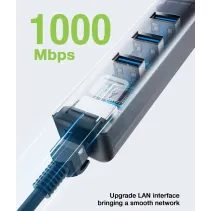 Techly 366907 Karta sieciowa USB 3.0 RJ45 Hub 3x USB - B2B Netinet