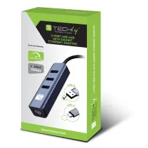 Techly 366907 Karta sieciowa USB 3.0 RJ45 Hub 3x USB - B2B Netinet