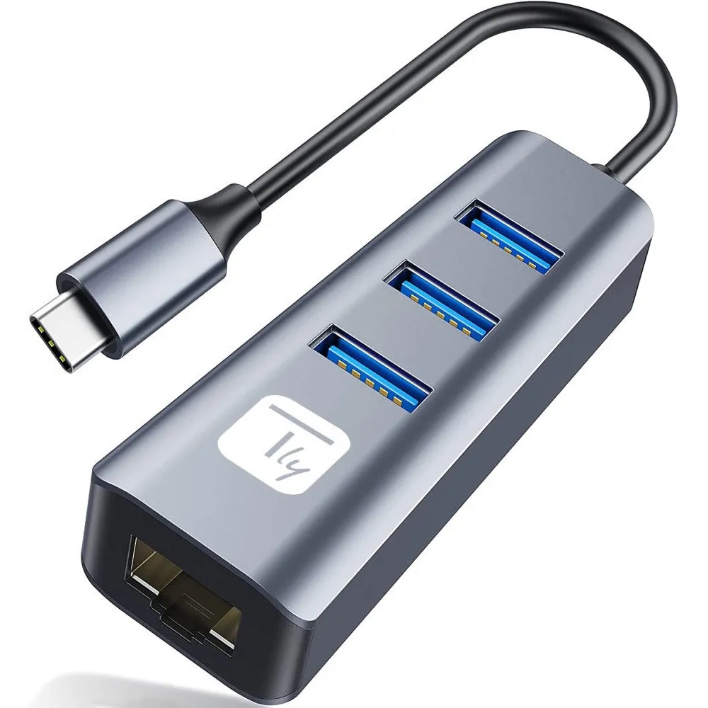 Techly 366914 Karta sieciowa USB-C 3.2 RJ45 Hub 3x USB - B2B Netinet