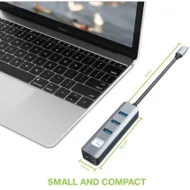 Techly 366914 Karta sieciowa USB-C 3.2 RJ45 Hub 3x USB - B2B Netinet