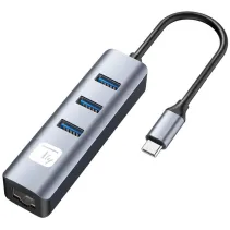 Techly 366914 Karta sieciowa USB-C 3.2 RJ45 Hub 3x USB - B2B Netinet