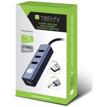 Techly 366914 Karta sieciowa USB-C 3.2 RJ45 Hub 3x USB - B2B Netinet