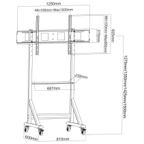 Techly 368741 Wózek do telewizora 55-100" z półką AV - B2B Netinet