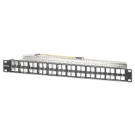 Patch panel 48 portów na moduły Keystone, 1U, z tacką