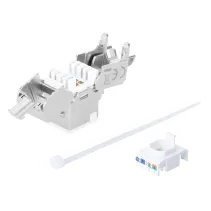 Moduł Keystone Cat6A STP slim, beznarzędziowy, biały