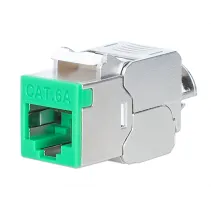 Moduł Keystone Cat6A STP slim, beznarzędziowy, zielony