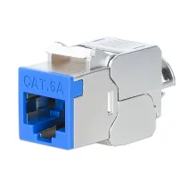 Moduł Keystone Cat6A STP slim, beznarzędziowy, niebieski