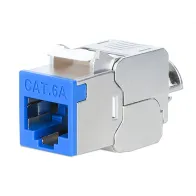 Moduł Keystone Cat6A STP slim, beznarzędziowy, niebieski