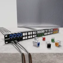 Moduł Keystone Cat6A STP slim, beznarzędziowy, niebieski