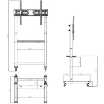 Techly 620904 Wózek do telewizora 60-86" z półką AV - B2B Netinet