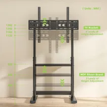Techly 620898 Stojak pod telewizor 60-86" z półką AV - B2B Netinet