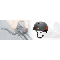 Kask miejski 57-61cm światła LED czujnik upadku SOS czarny