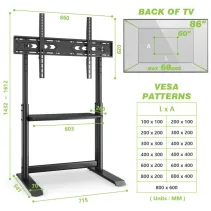 Techly 620898 Stojak pod telewizor 60-86" z półką AV - B2B Netinet