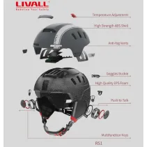 Kask narciarski Bluetooth 57-61cm Intercom/SOS biały