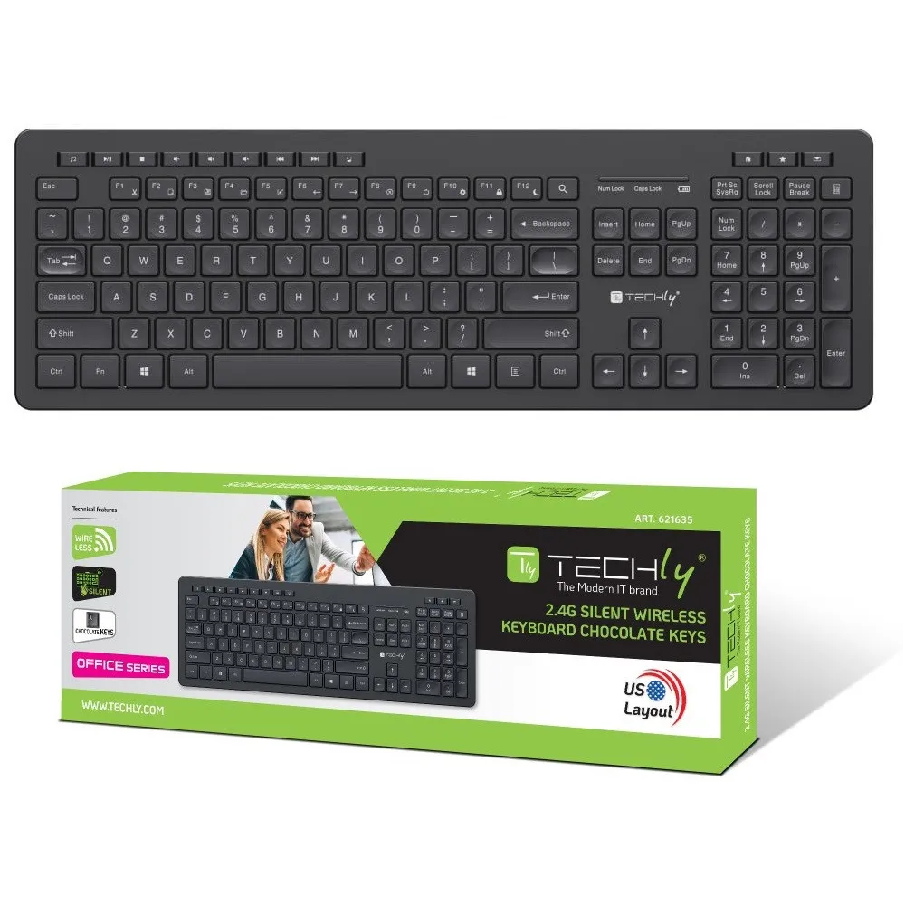 Techly 621635 Klawiatura bezprzewodowa chocolate - B2B Netinet