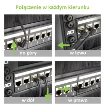 Patchcord Cat6a UTP 0,5m 100% CU obrotowy kątowy slim czarny