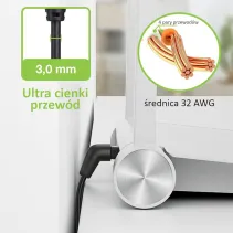 Patchcord Cat6a UTP 1m 100% CU obrotowy kątowy slim czarny