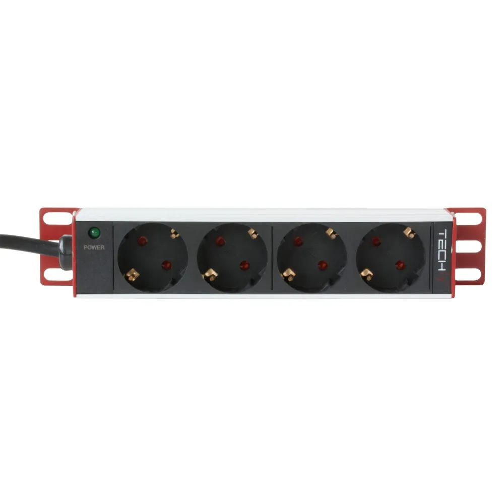 Listwa zasilająca 10" 1U, 4x Schuko, kabel 1,8m Schuko