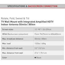 Barkan VTM464L Wieszak do telewizora 90" z anteną DVB-T2 - B2B Netinet